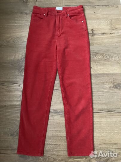 Микровельвет джинсы красного цвета, 26 размер