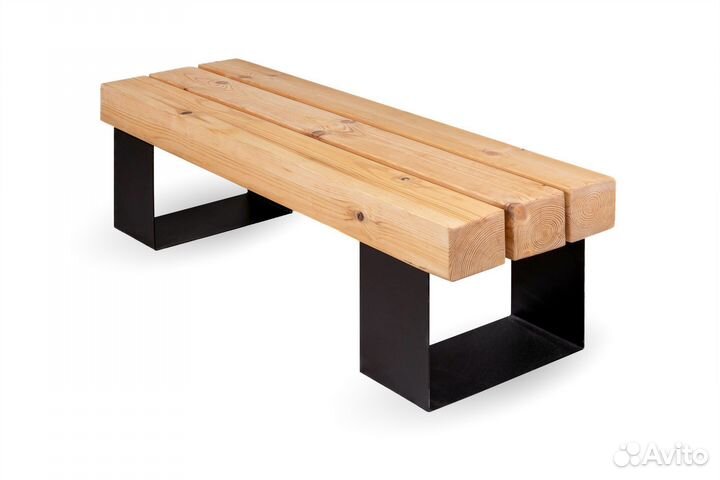 Скамейка садовая из бруса 100х100