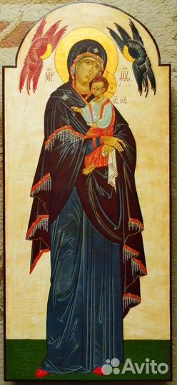 Пару ростовых икон Спасителя и Богородицы