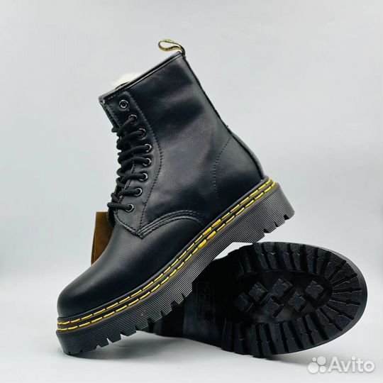 Ботинки Dr.Martens чёрные женские мех