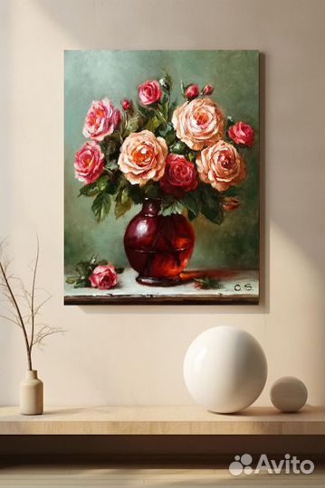 Картина маслом Розы