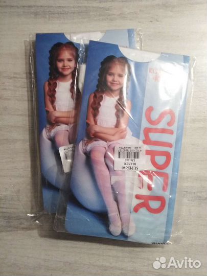 Колготки для девочки белые новые