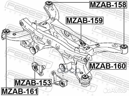 Сайлентблок задней балки mzab159 Febest