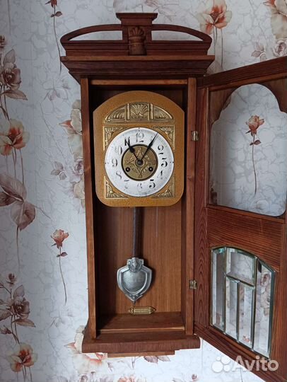 Старинные настенные антикварные часы с боем 19век