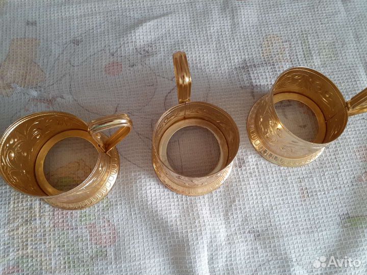 Подстаканник СССР позолоченный 3шт