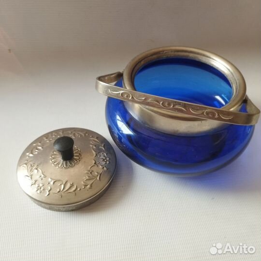 Сахарница СССР. Цветное стекло. Винтаж