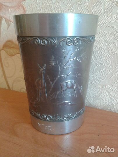 Бокал 10 см.Олово.Германия 70-х годов.Клеймо