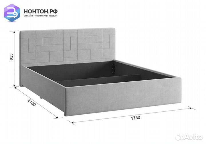 Кровать Лора 2 1.6 м светло-коричневая