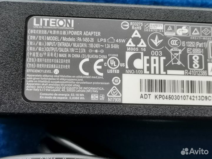 Блок питания acer pa-1450-26 19v 2.37a 45w б/у