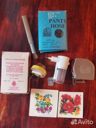 Свечи ночник рулетка переводки значек СССР