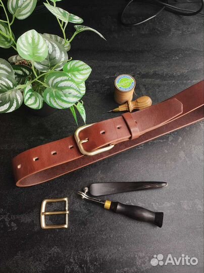Очень толстый ремень из натуральной кожи