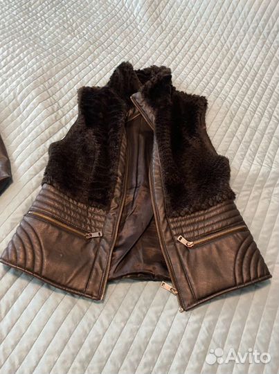 Кожаная куртка Sinsay и жилетка