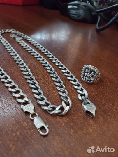 Мужская серебряная цепь бу