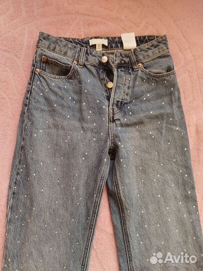 Джинсы женские в стразах