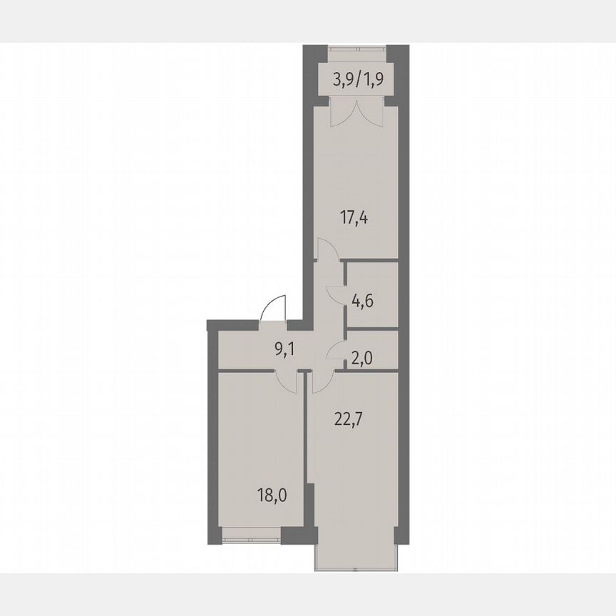 2-к. квартира, 75,8 м², 11/13 эт.