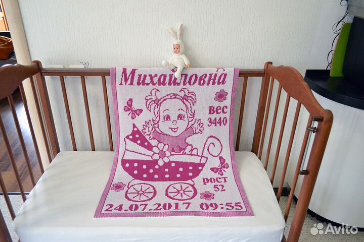 Подарок новорожденному - Одеяло детское именное