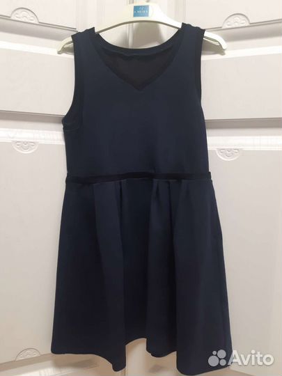 Школьное платье синее