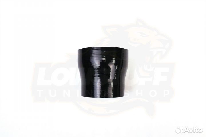 Патрубок силиконовый прямой 76 мм в 63 мм длина 76 мм стенка 5мм черный