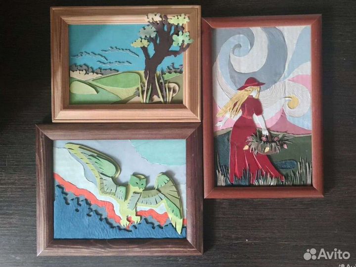 Картина из натуральной кожи