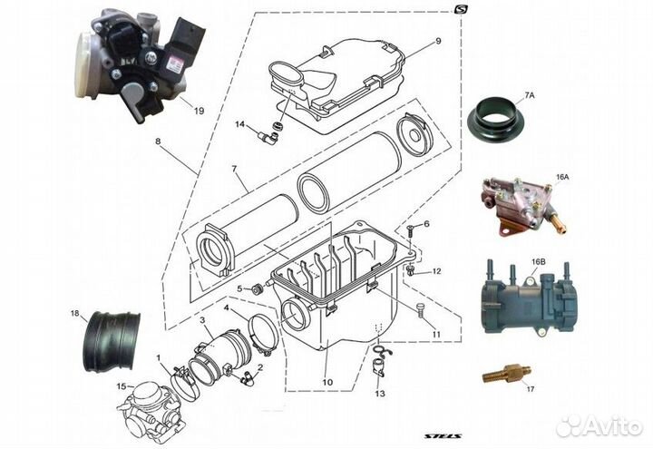 Фильтр воздушный в сборе, пластик Stels Leopard