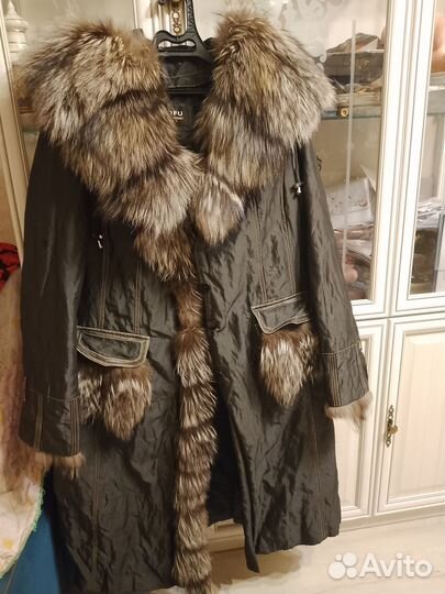 Парка с мехом длинная 54-60