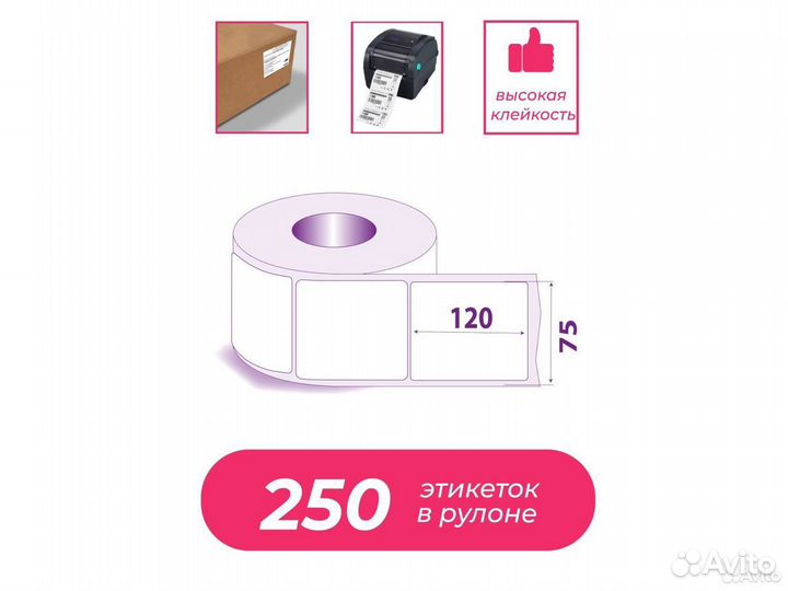 Этикетка 75х120 для Ozon Полуглянец