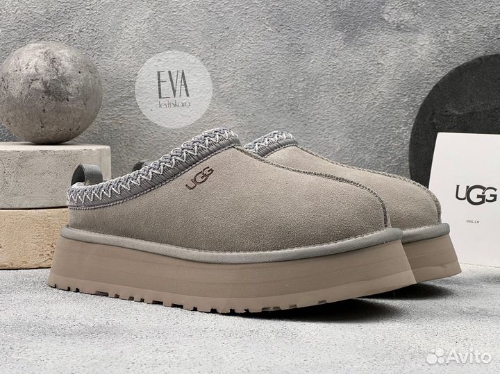 Угги женские слипоны Ugg Tazz Platform Grey-Violet