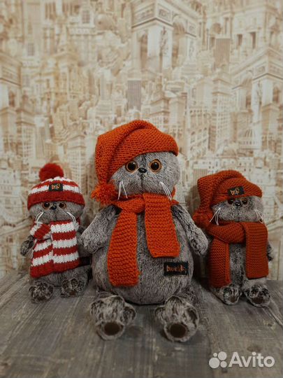 Басик в вязаной шапке и шарфе