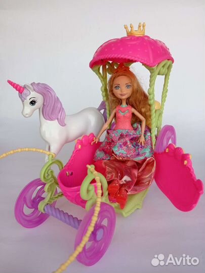 Карета для барби, карета с лошадью +подарок кукла