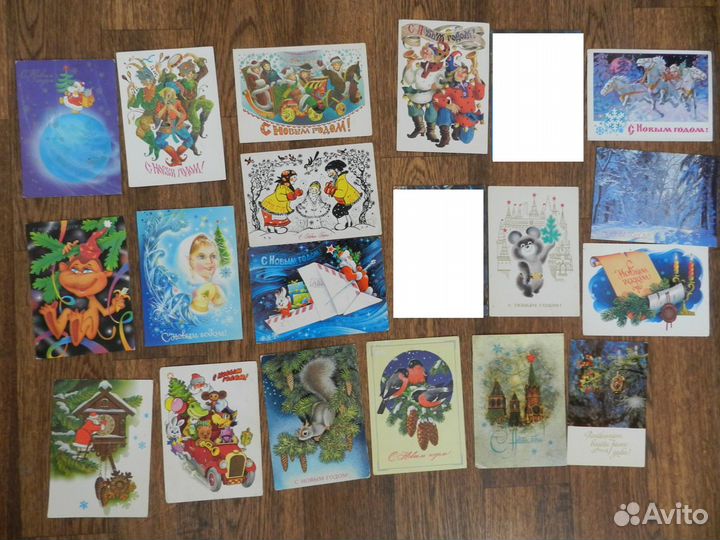 Открытки СССР мини, Новый год, 8 марта