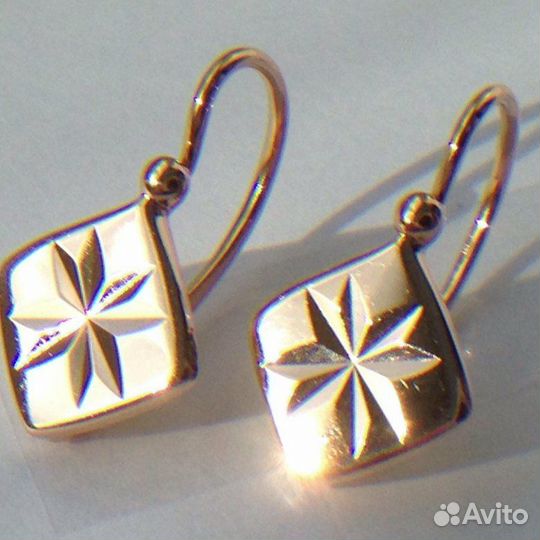 Золотые серьги 583 проба