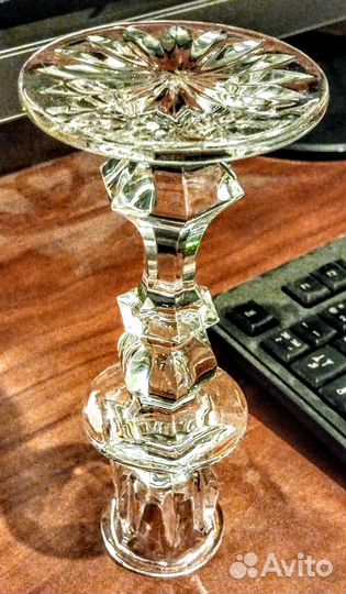Подсвечник из толстого хрусталя, советский