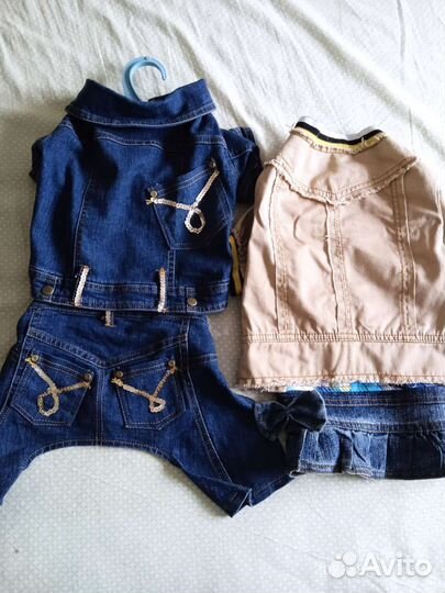 Джинсовые костюмы для собак мелких пород длина 41