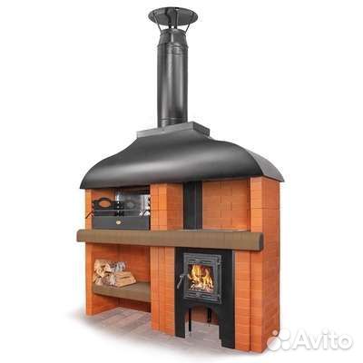 Печь для барбекю, кирпичная 