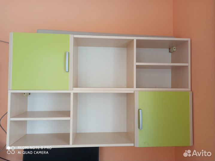 Шкаф, стол (комп), пенал верт., +2 антресоли-полки