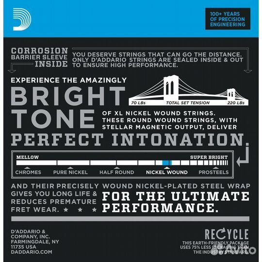 D' Addario EXL125, 9-46 струны для электрогитары