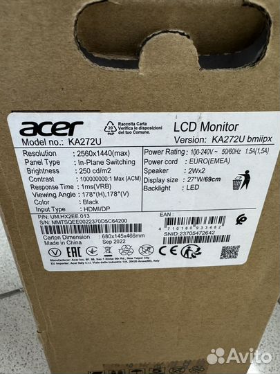 Монитор Acer KA272U