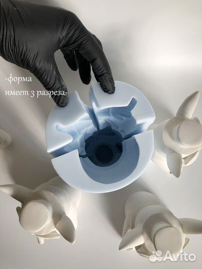 Силиконовая форма Конфетница ключница бульдог