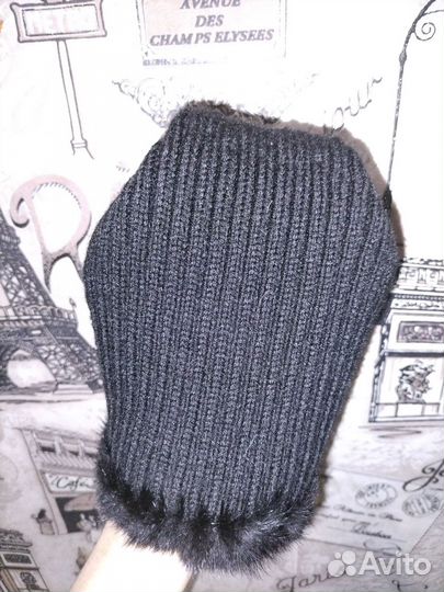 Шапка норковая женская вязаная