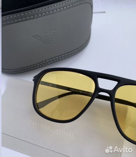 Очки emporio armani aviator желтые поляризационные