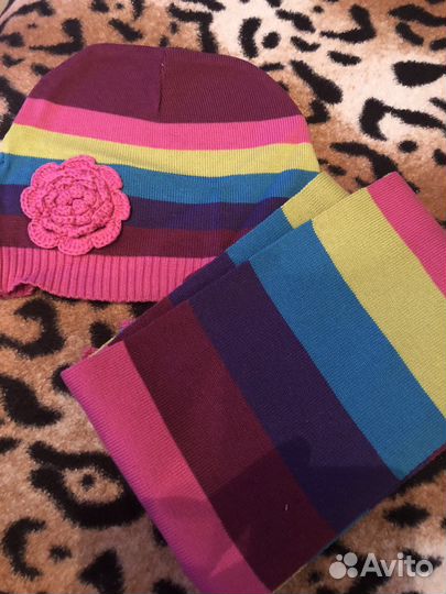 Комплект шапка и шарф для девочки 2г/56 р