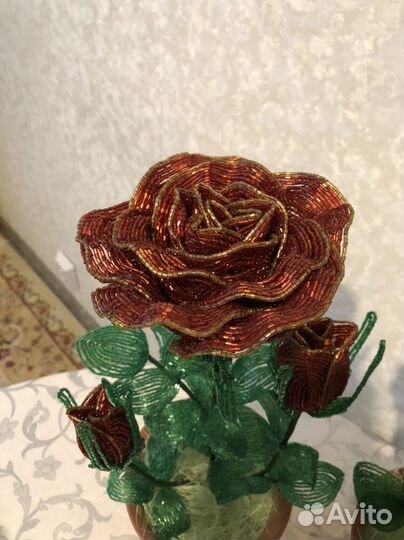 Розы из бисера