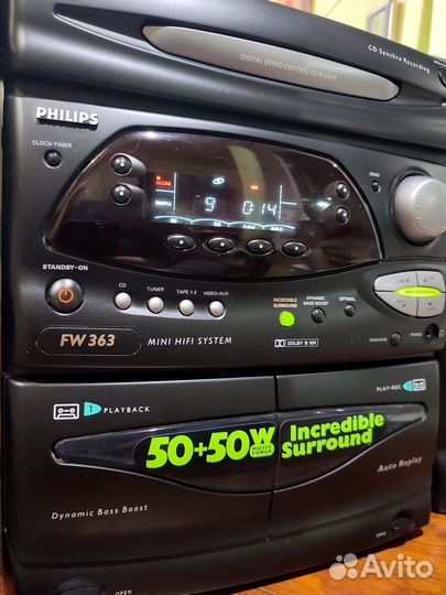 Philips FW363 CD/AUX/FM/кассеты