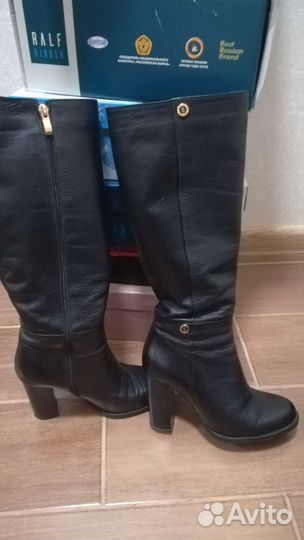 Сапоги демисезонные, натуральная кожа. Раз. 38