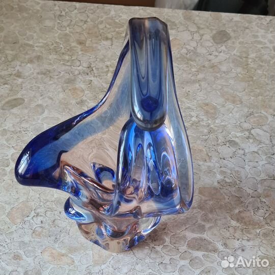 Конфетница цветная богемия стекло