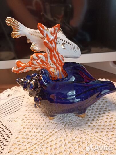 Статуэтка ракушка с рыбкой