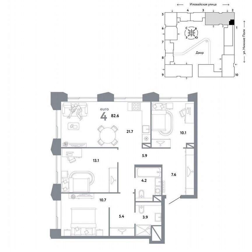 3-к. квартира, 82,6 м², 34/38 эт.