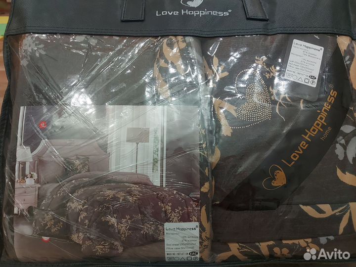 Комплект постельного белья семейный с 2мя одеяламм