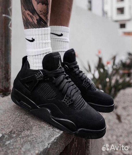 Кроссовки Nike air jordan 4 black cat