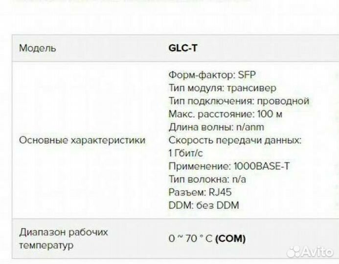 Трансивер Cisco GLC-T (country OF origin USA)
